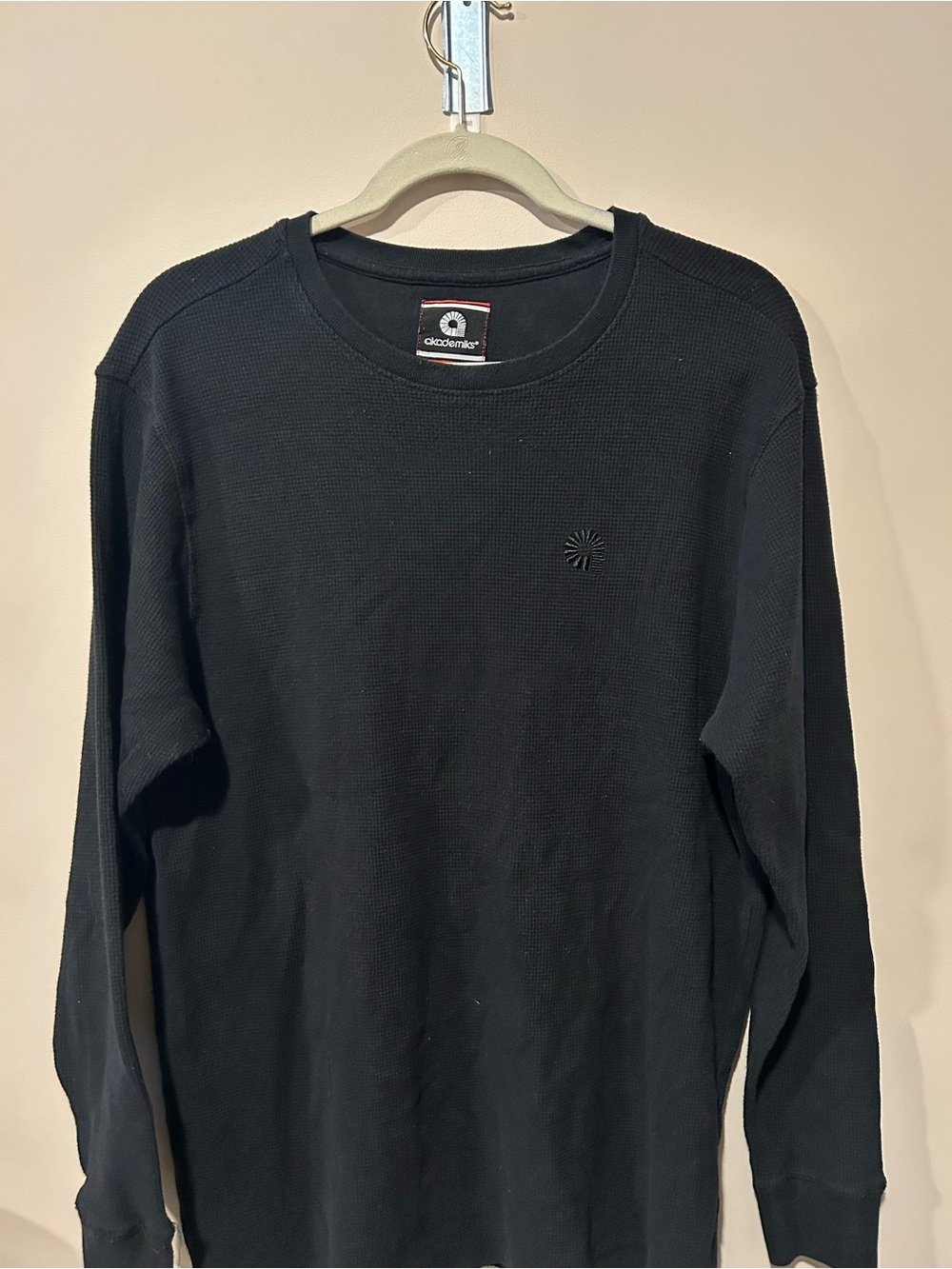 Akademiks Black Long-Sleeve Waffle Thermal Shirt